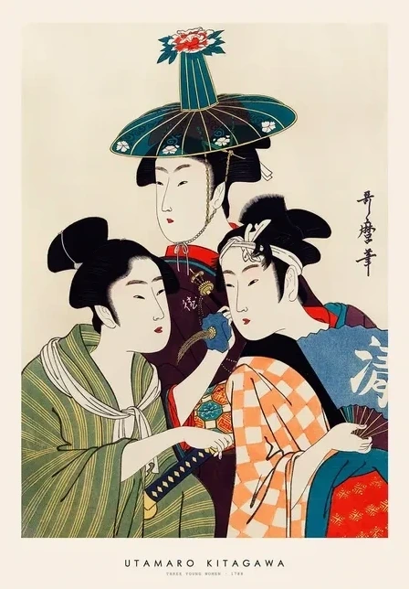 Utamaro Kitagawa - Three Young Women