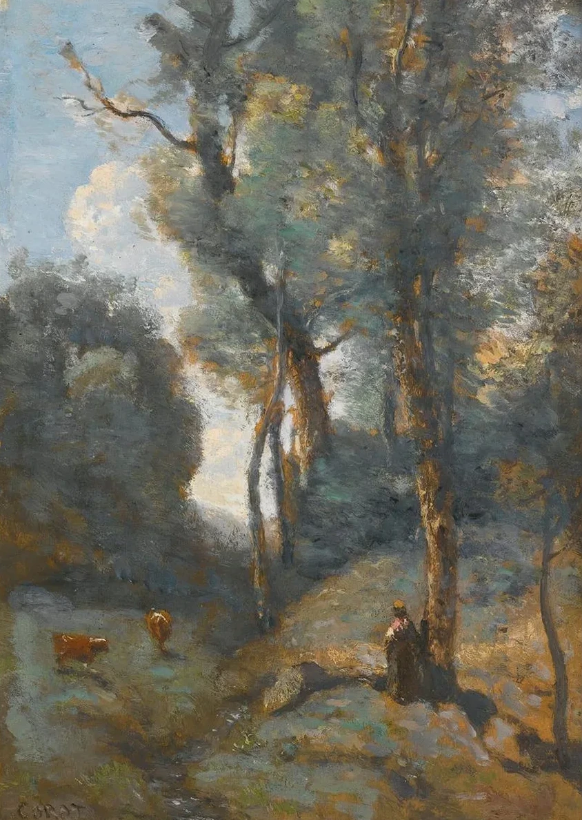 Vach re Sur Un Coteau Bois e