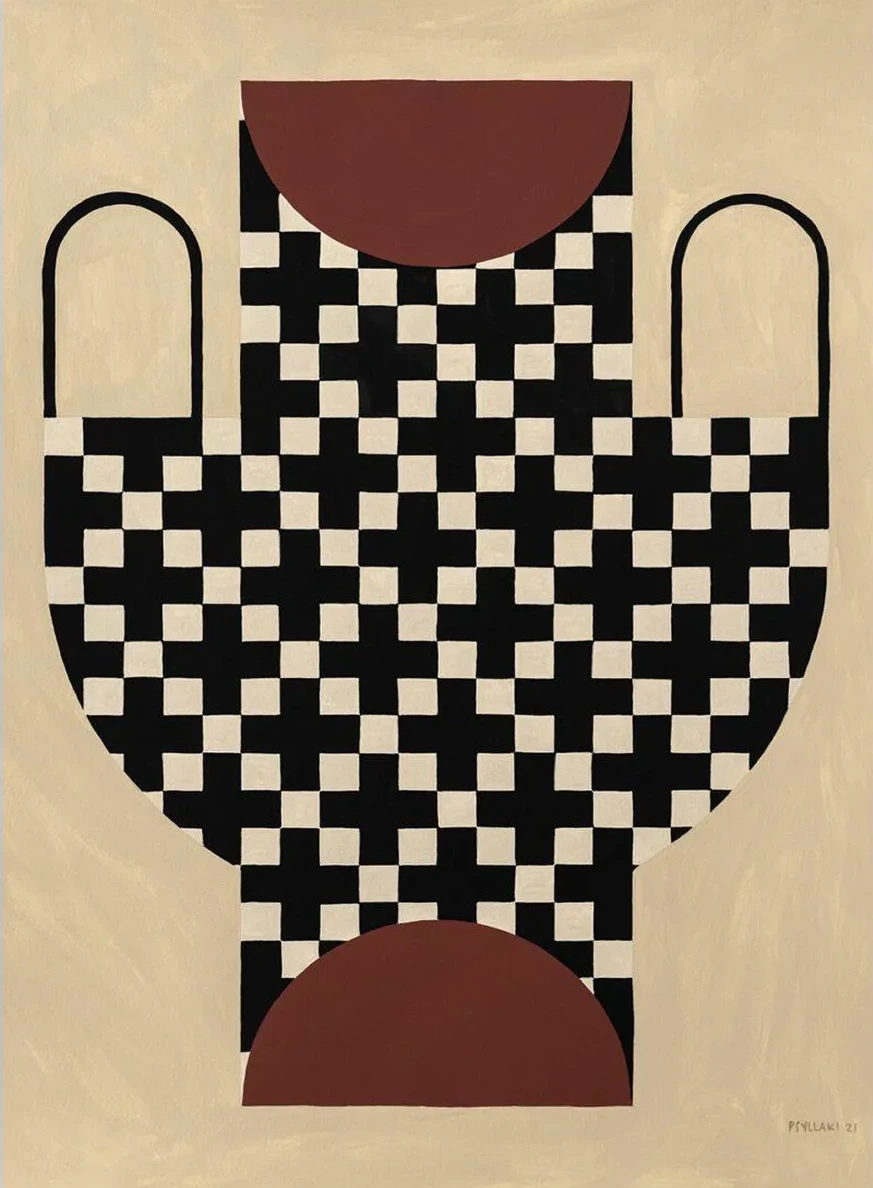 Vase With Cross Pattern