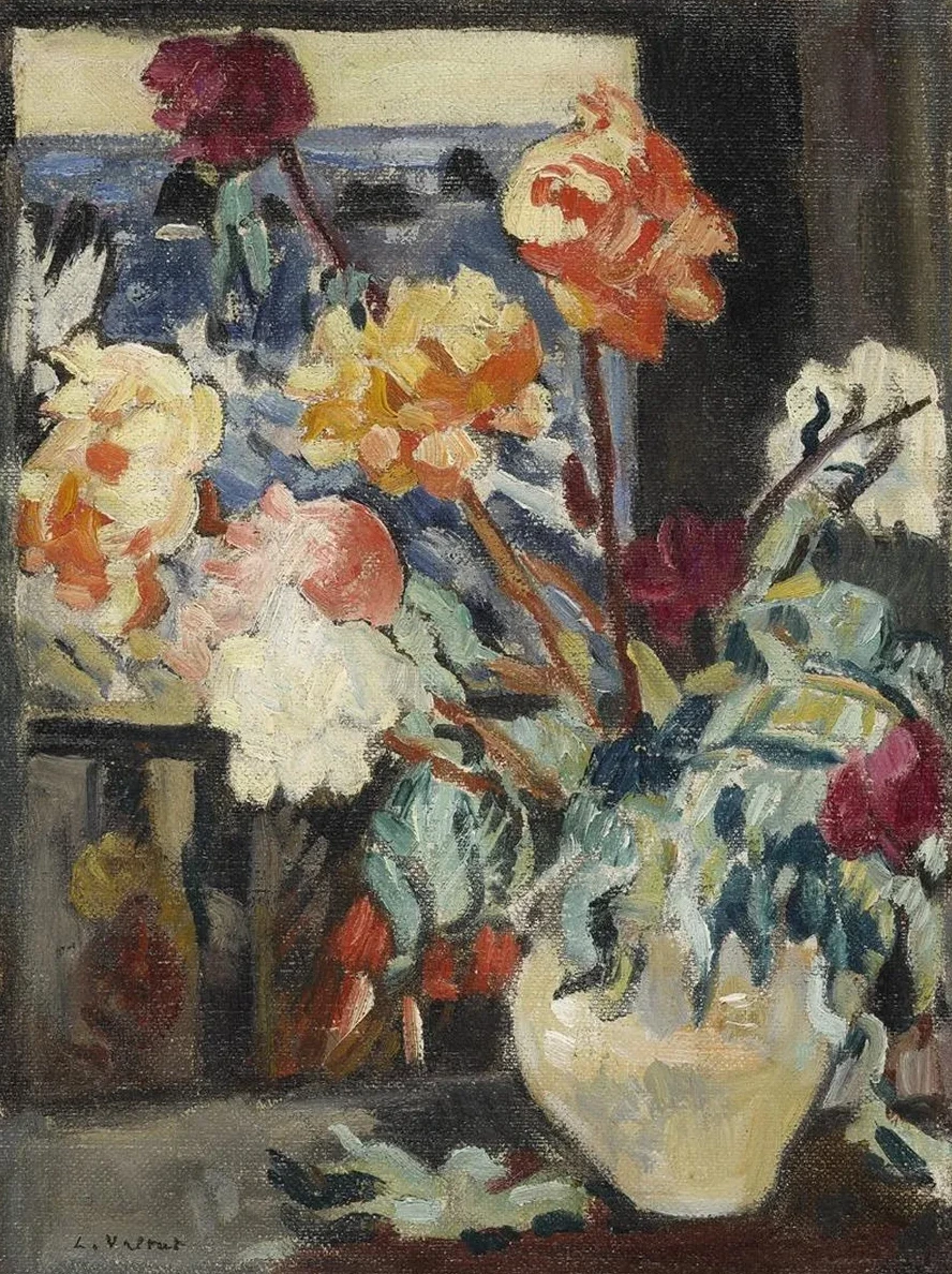 Vase de Pivoines Devant Une Fen Tre
