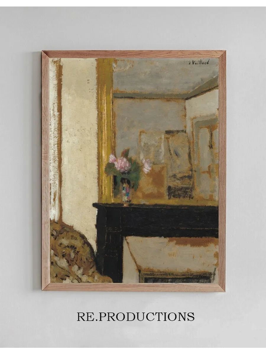 Vase of Flowers on a Mantelpiece
