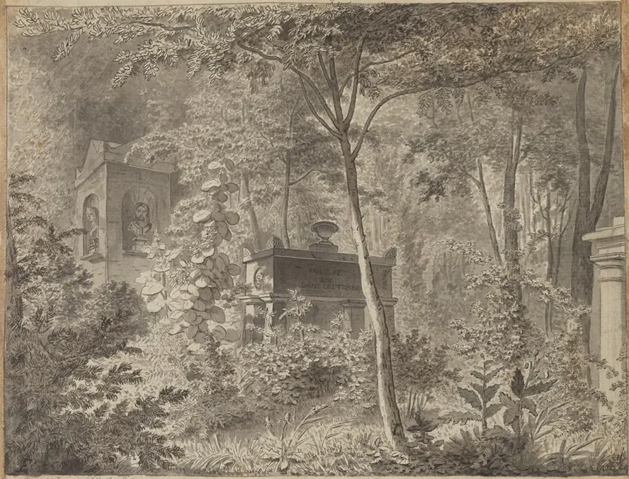 Ved Moli res gravm le i Jardin Elys e des Petits Augustins, Paris 10 Juni 1811