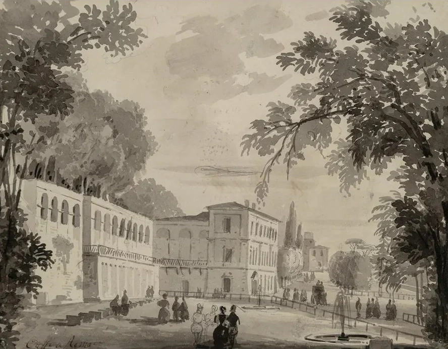Veduta of the Aqueduct and Aranciera of the Villa Borghese, Rome