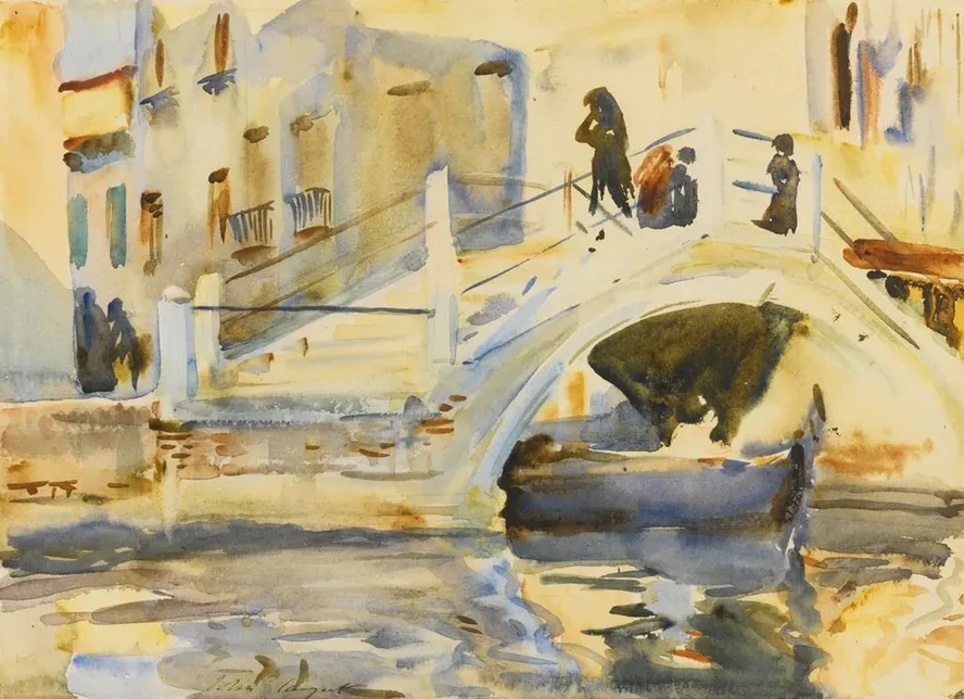 Venice Bridge with Figures