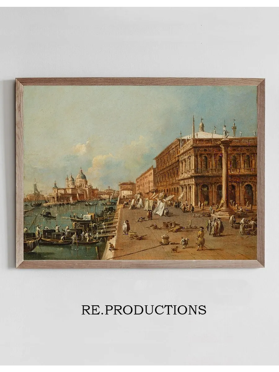 Venice The Molo with the Libreria, the Punta della Dogana and Santa Maria della Salute