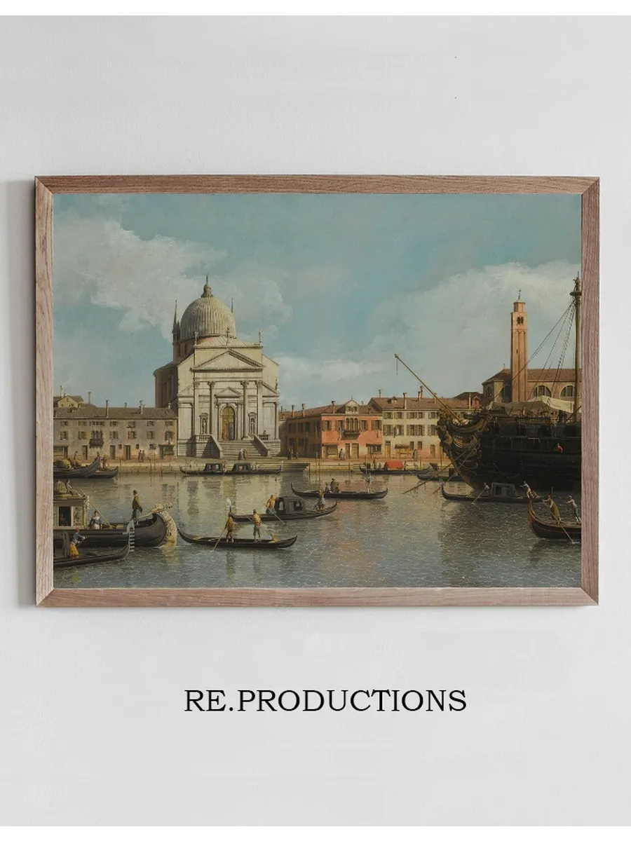 Venice, A View Of The Churches Of The Redentore And San Giacomo, With A Moored Man - Of - War, Gondolas And Barges