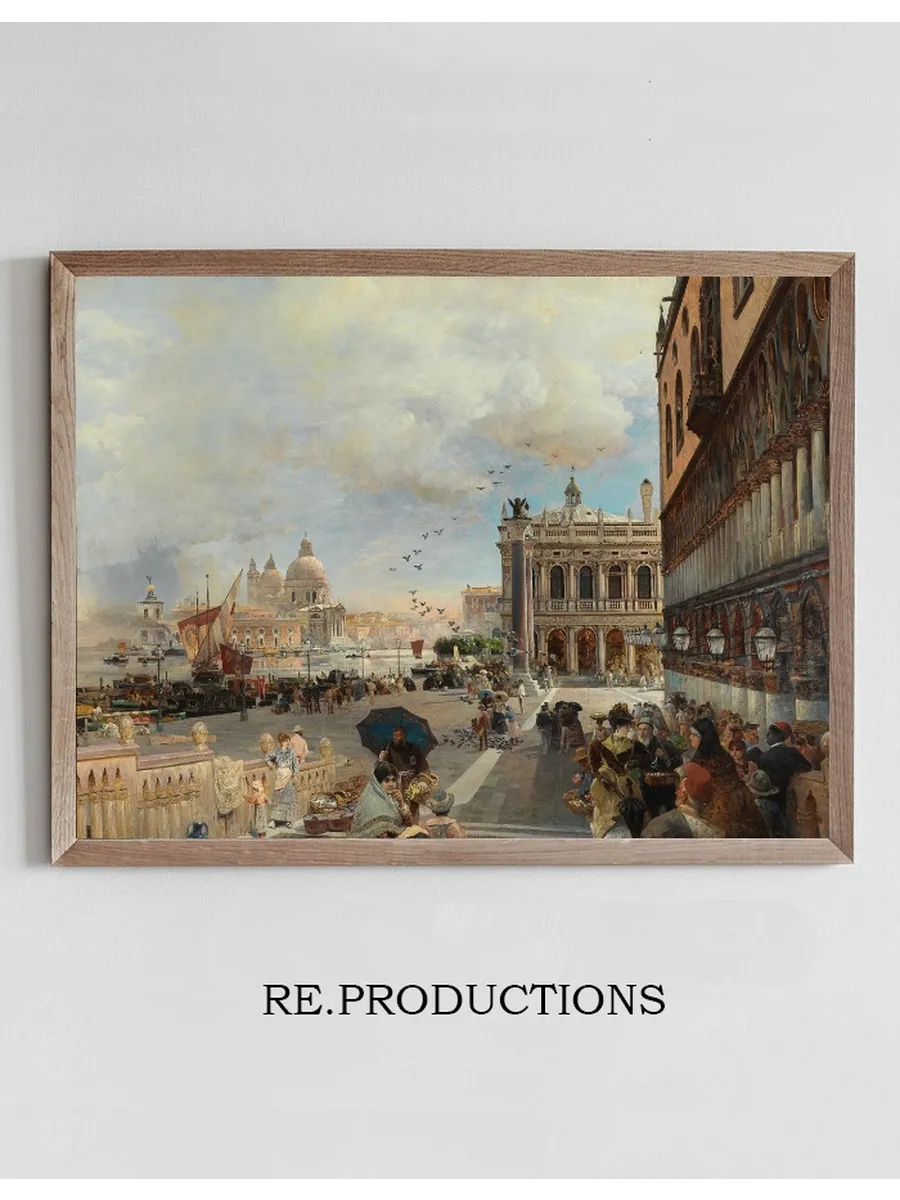 Venice, A View Of The Piazzetta, With The Biblioteca Marciana, Santa Maria Della Salute And The Dogana