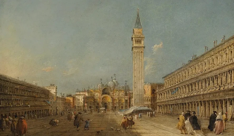 Venice, Piazza San Marco With The Basilica And The Campanile