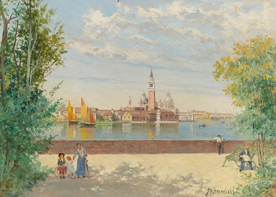 Venice, a View of San Giorgio from the Giardini