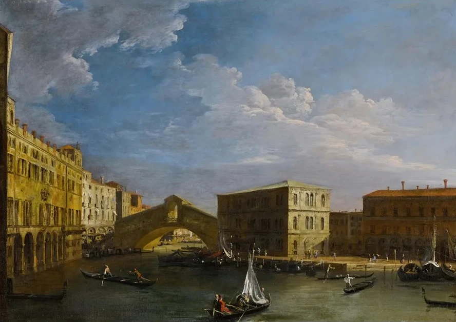 Venice, a View of the Grand Canal and Therialto Bridge from the North