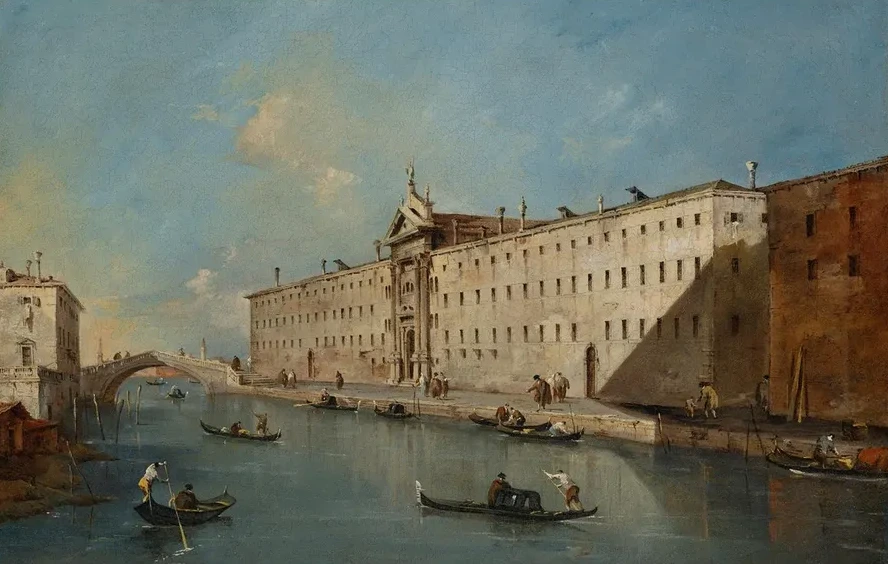 Venice, the Rio Dei Mendicanti Looking North with the Church of San Lazzaro Dei Mendicanti