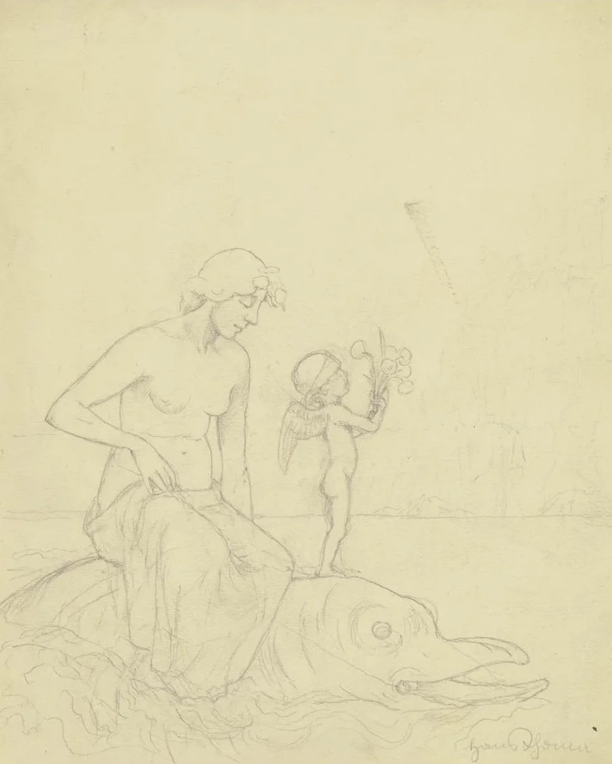 Venus Auf Dem Delphin (M Dchen Mit Amor Auf Einem Delphin Reitend)