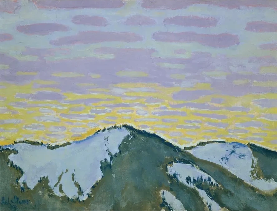 Verschneite Berggipfel in Der D Mmerung
