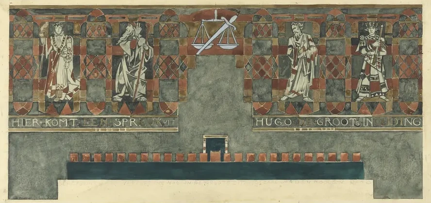 Vierde Ontwerp Voor Marmerdecoratie in de Hoge Raad Te Den Haag