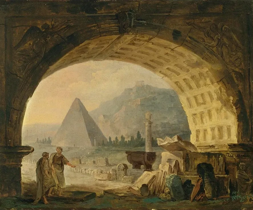 View Of Antiquities Under An Arch