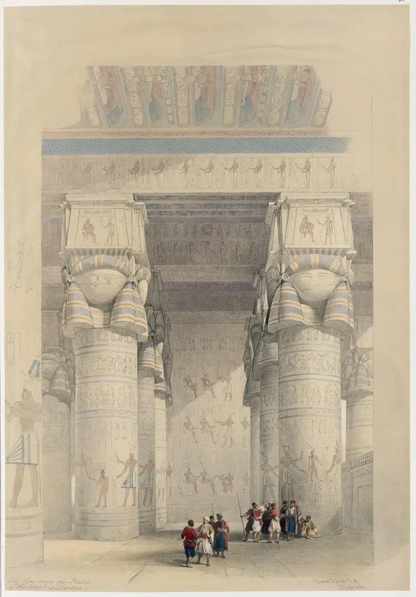View from Under the Portico of the Temple of Dendera Dandara