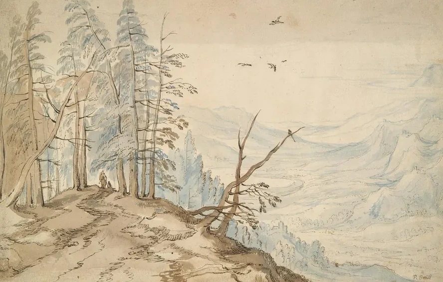 View in a Valley from the Edge of a MountainRoad