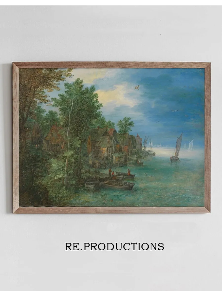 View of a Village Along a River