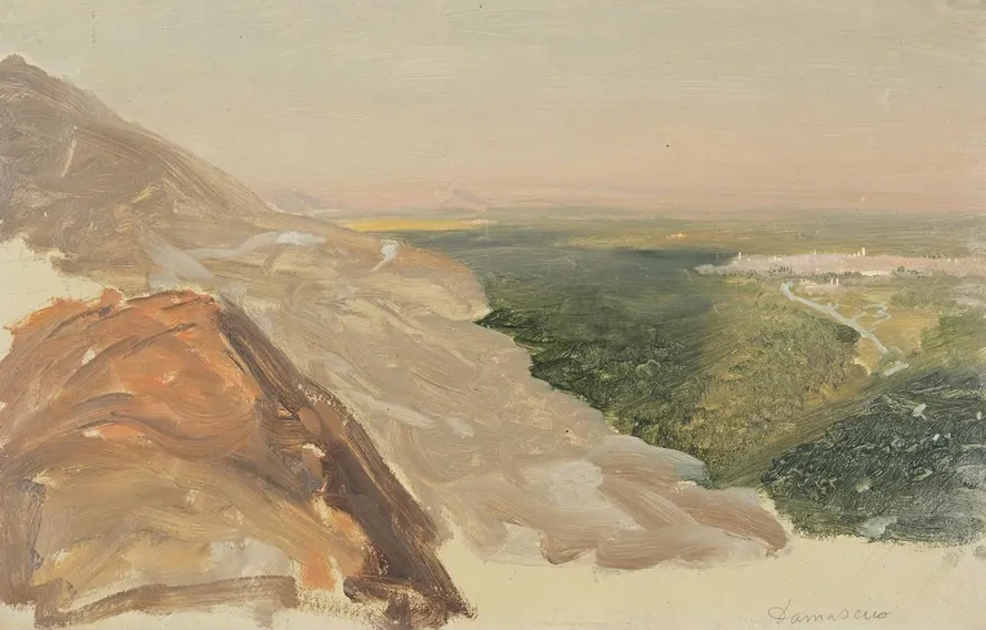 View of a Plain with Damascus, Syria, from the Mountains