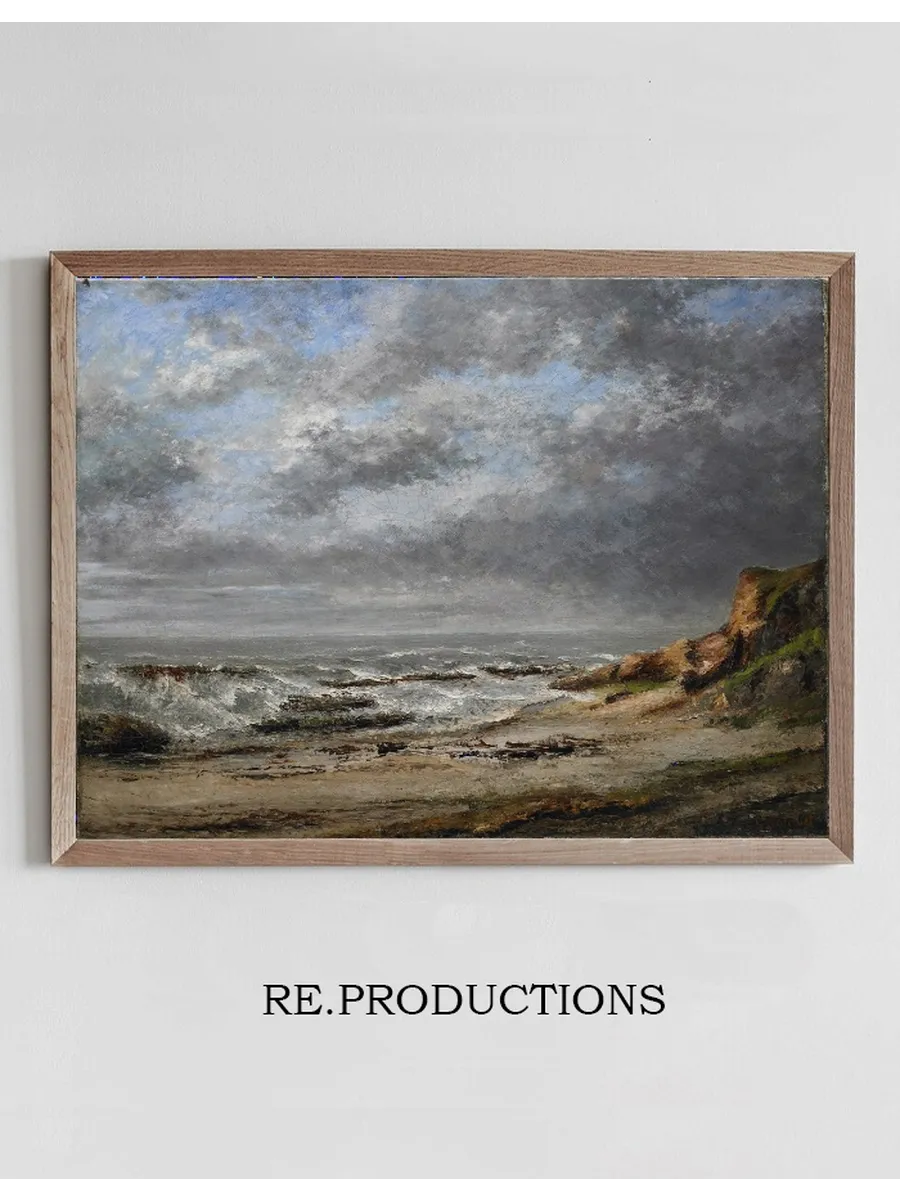 View of a Rough Sea Near a Cliff