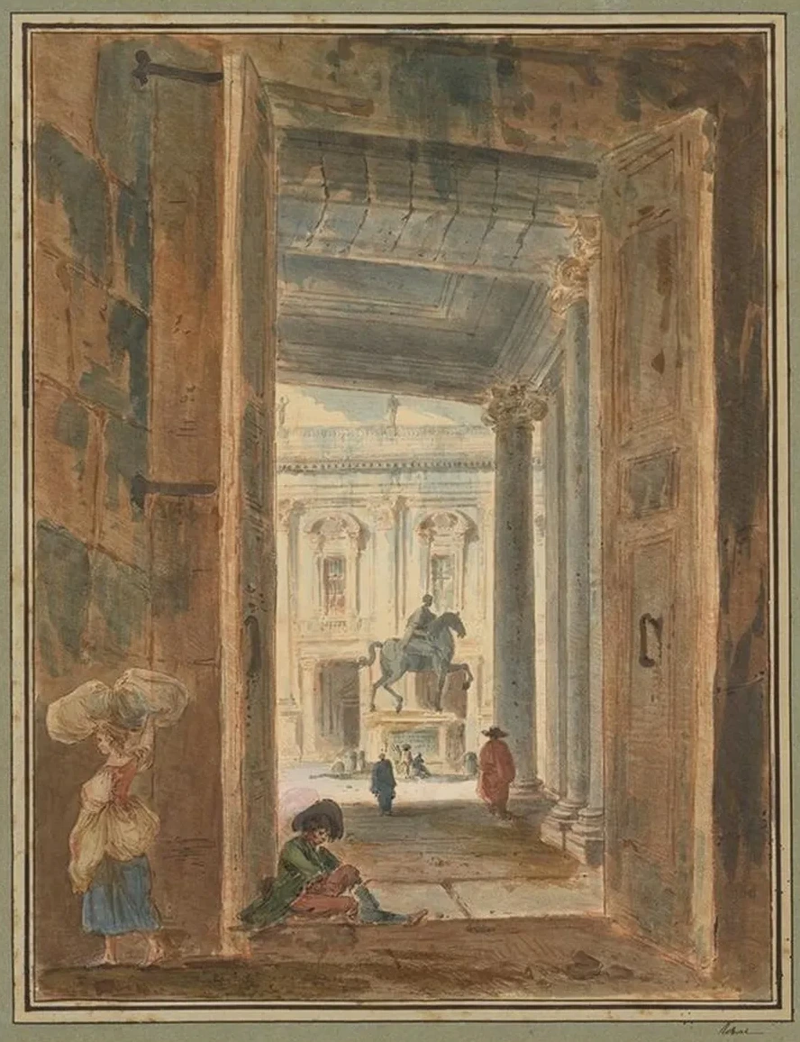 View of the Campidoglio with the Statue of Marcus Aurelius