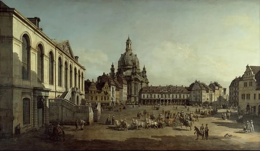 View of the Neumarkt in Dresden from the J Denhofe