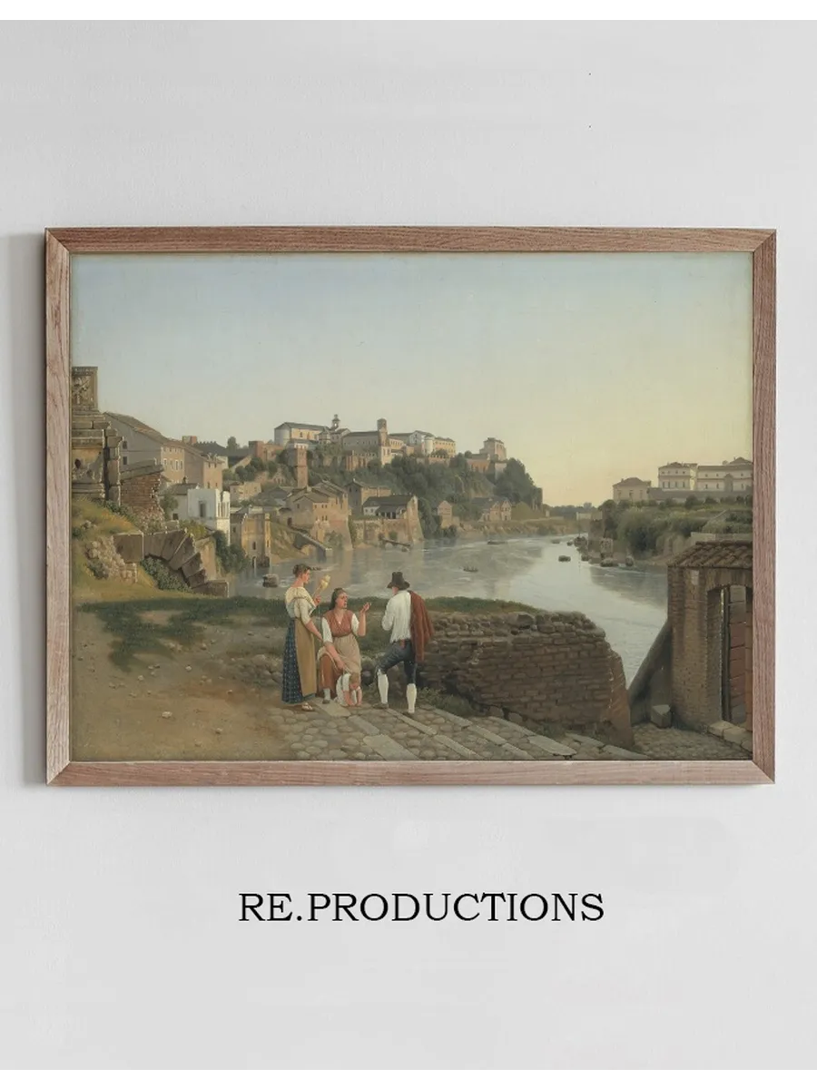 View of the Tiber Towards the Aventin Hill in Rome