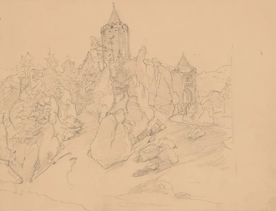 View of the Ruins of the Castle in Ojc W