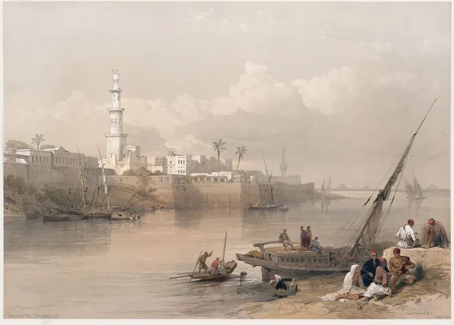 View on the Nile Ferry to Gizeh
