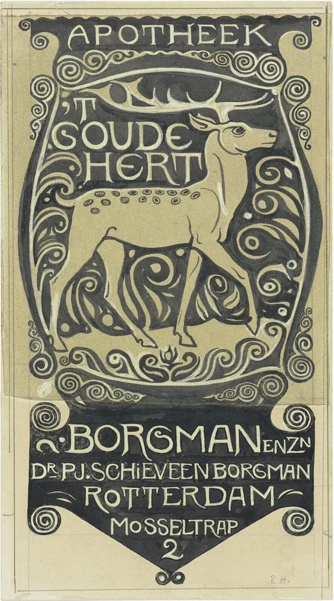 Vignet Apotheek t Goude Hert, Rotterdam