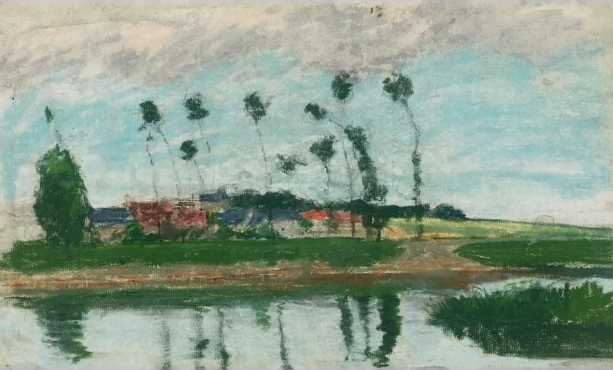 Village Au Bord D Un Tang