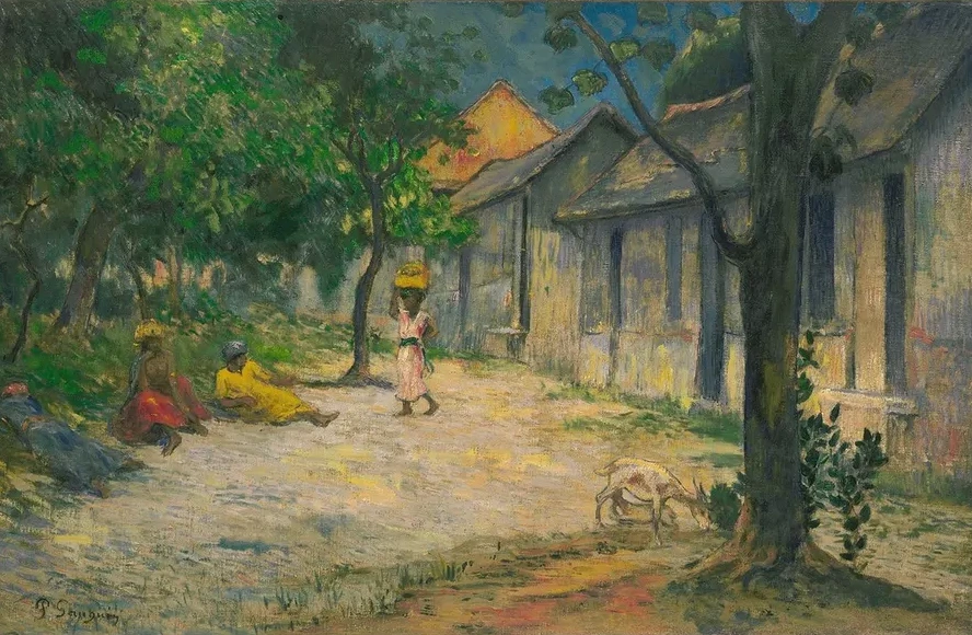 Village in Martinique (femmes et Chevre Dans le Village)