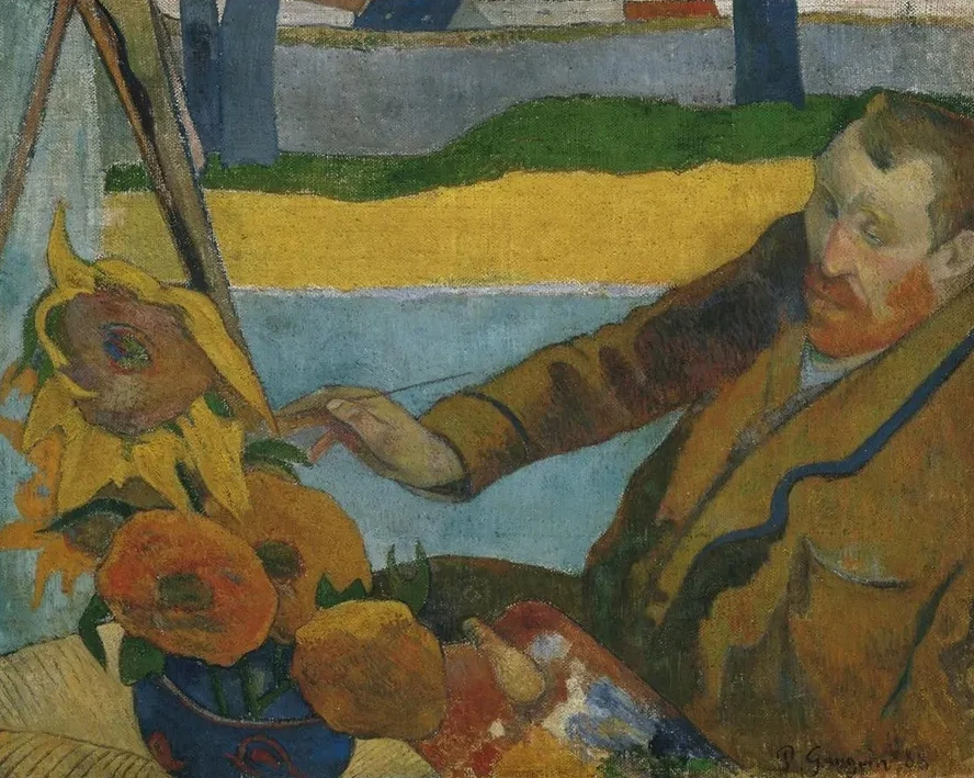 Vincent van Gogh Painting Sunflowers