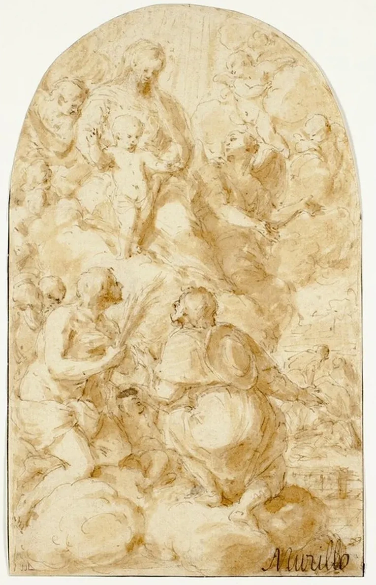 Virgin Mary with the Christ Child in the Clouds
