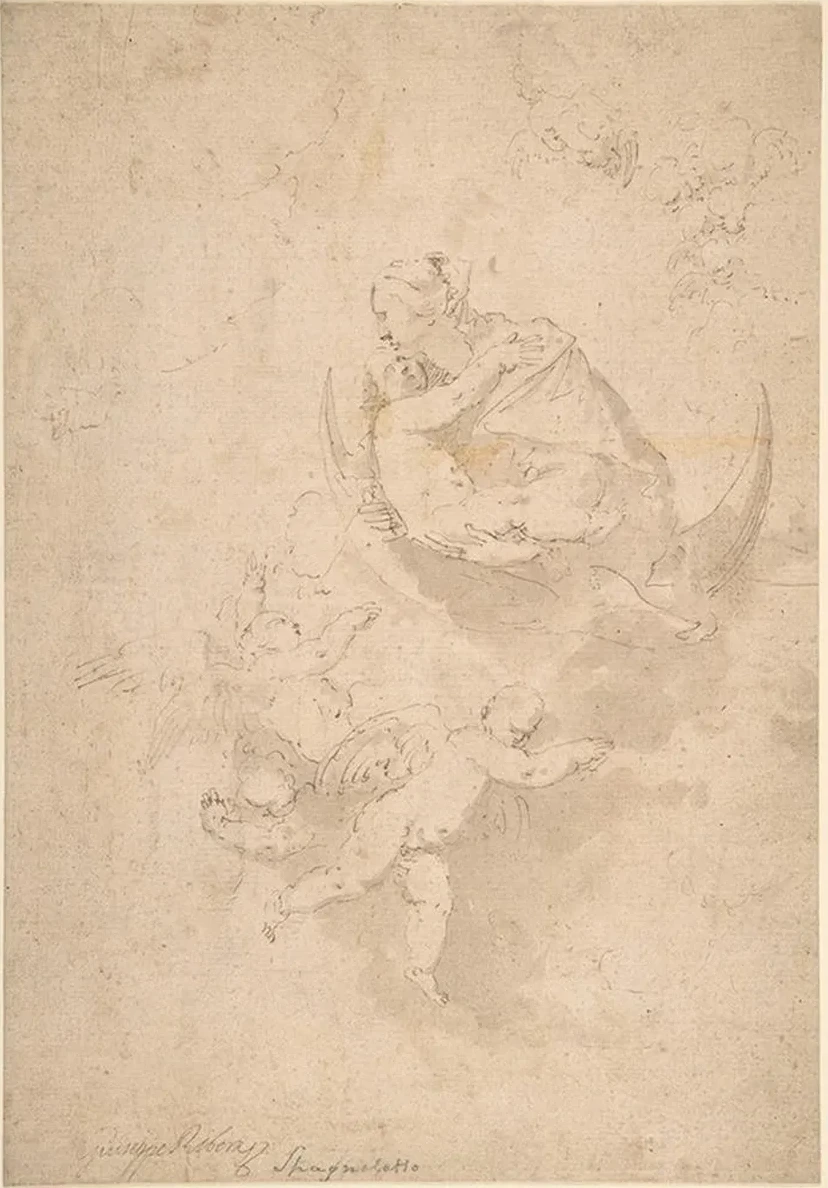 Virgin and Child on Crescent Moon with Putti