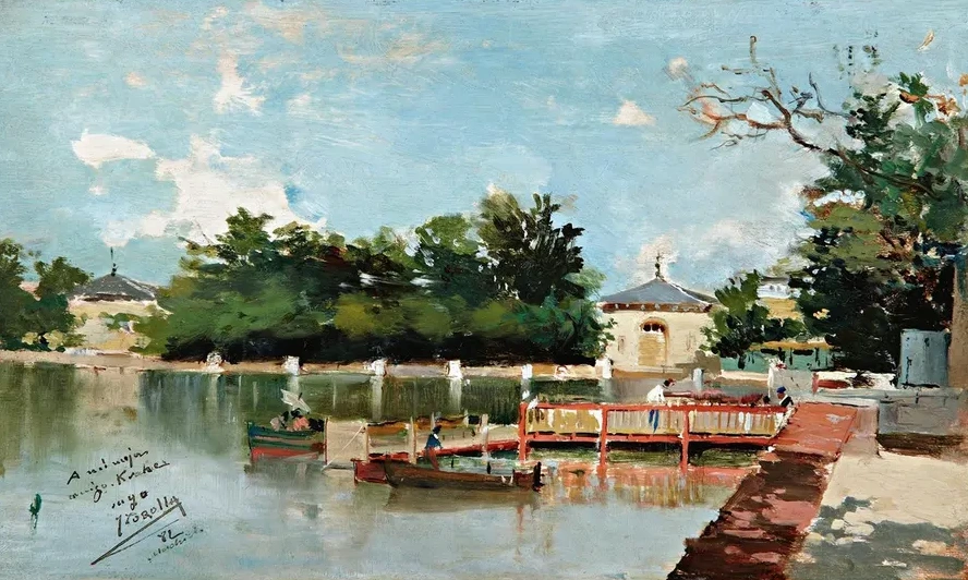 Vista Del Embarcadero Del Parque Del Retiro (View Of The Jetty In The Retiro Gardens, Madrid)