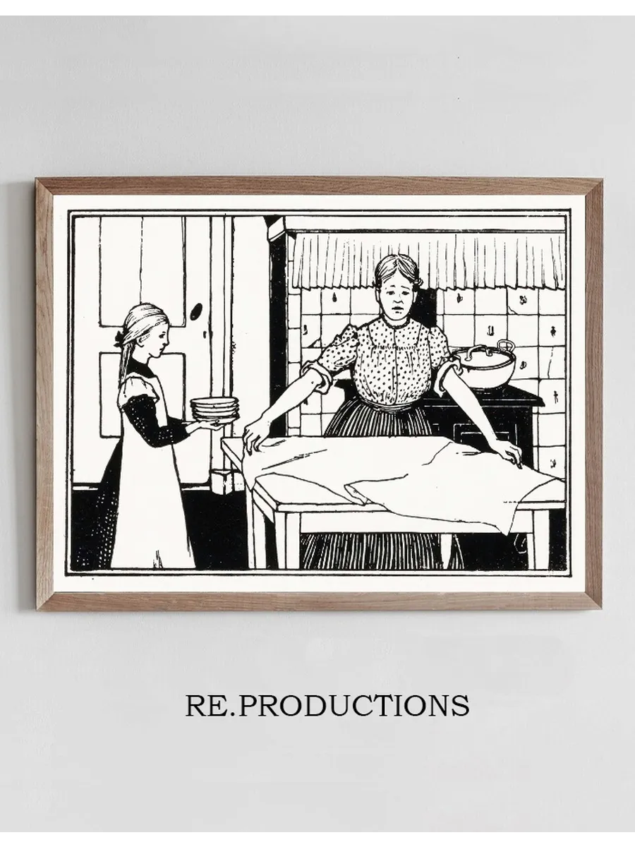Vrouw En Meisje Dekken Een Tafel