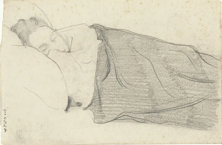 Vrouw van Richard Roland Holst in bed