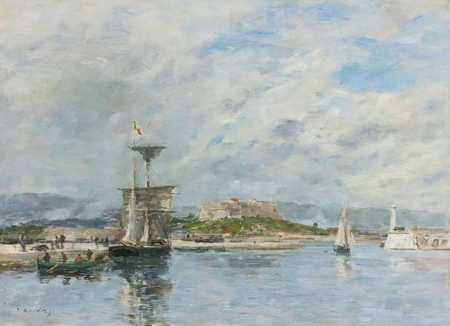 Vue Du Port D antibes. Le Quai, Le Matin