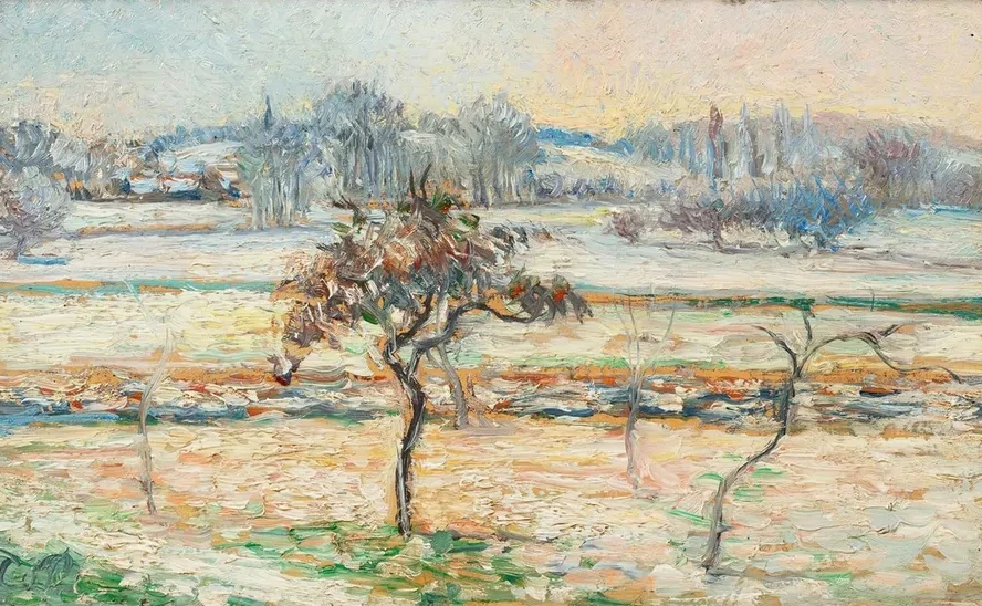 Vue Sur le Village de Bazincourt, Neige