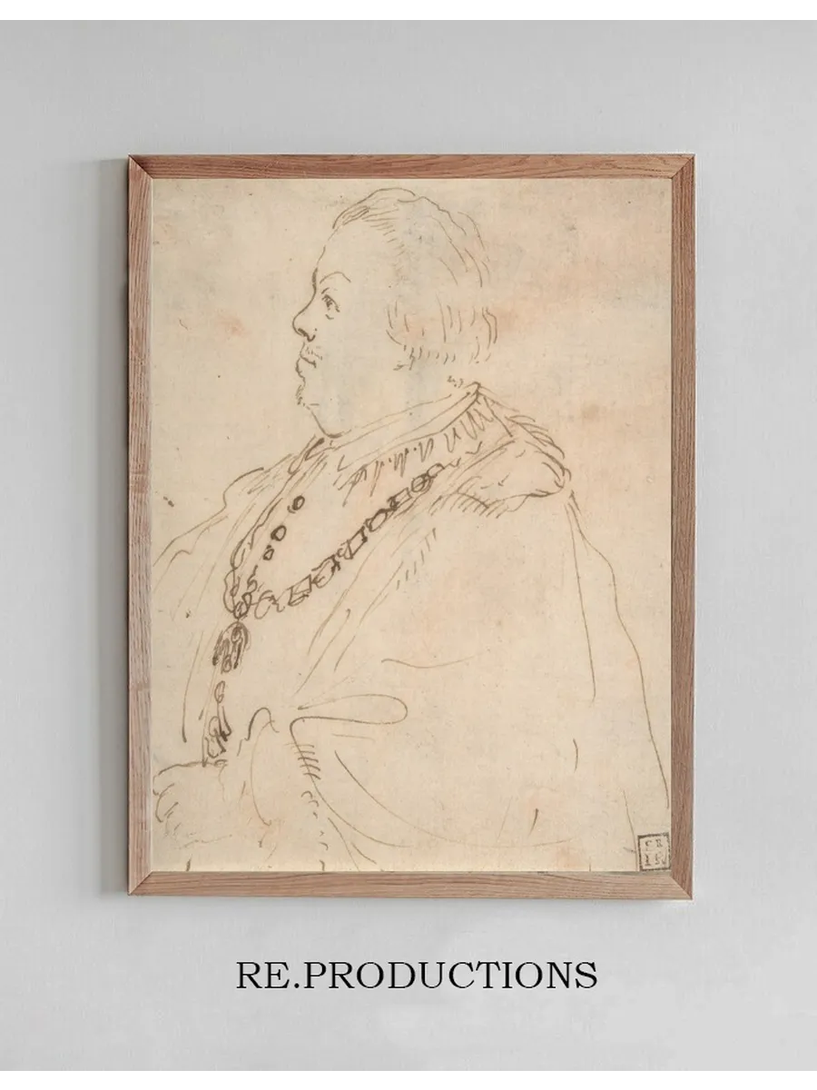 Waist - Length Portrait of a Man Wearing the Order of the Golden Fleece, in Profile Facing Left