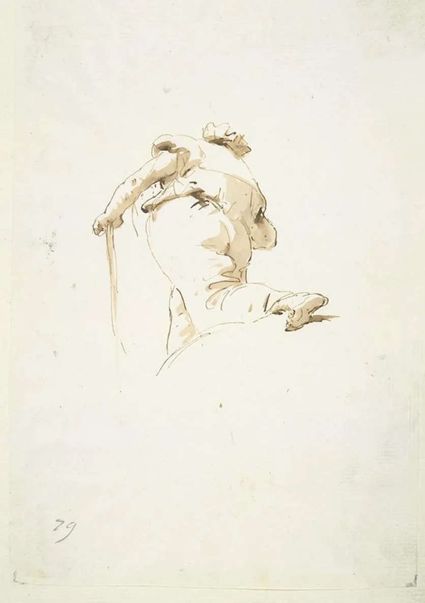 Walking Male Figure Seen Obliquely Frombelow