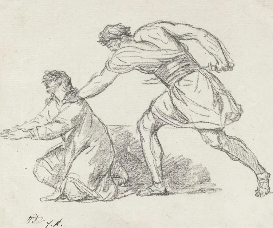 Warrior Seizing a Kneeling Figure