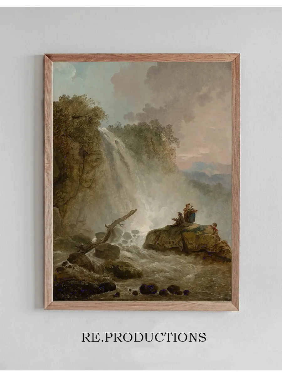 Waterfall with Drawing Artist