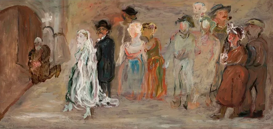 Wedding Procession in Front of a Church