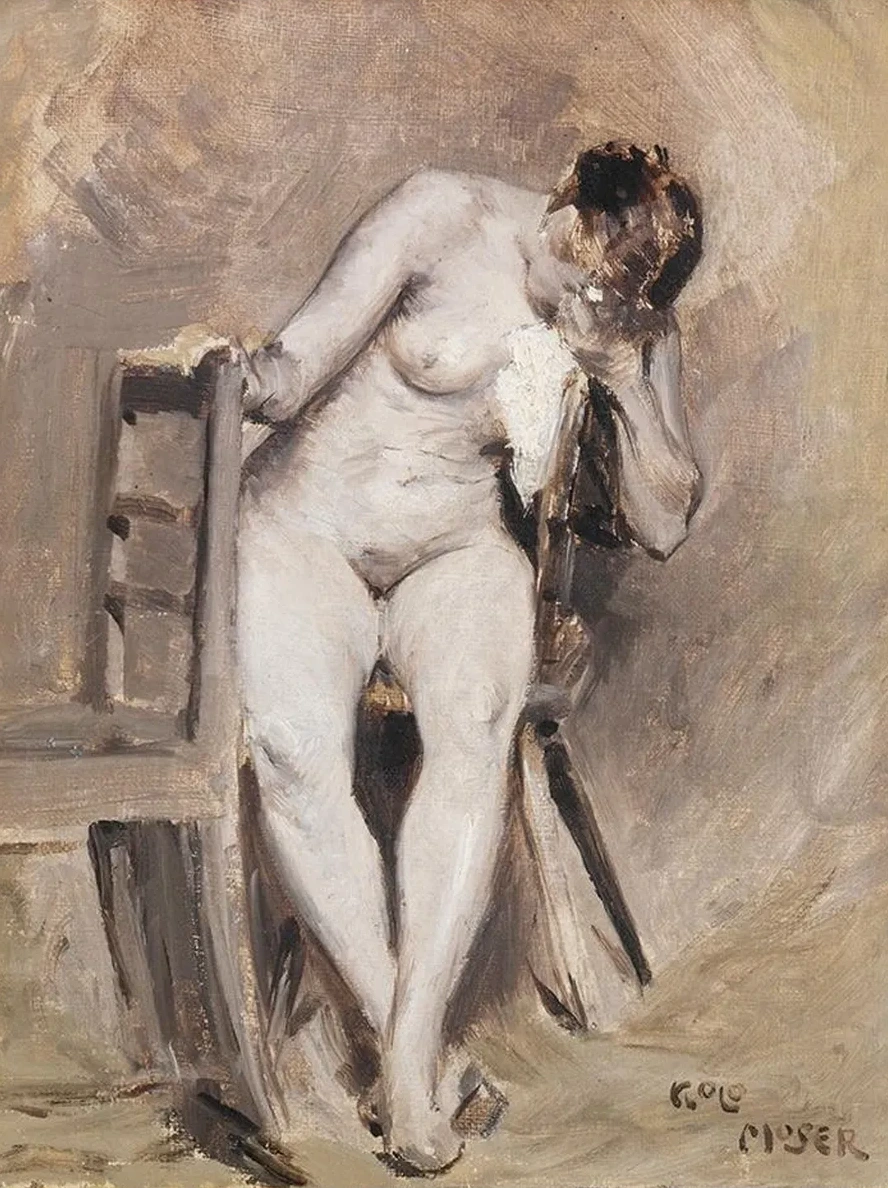 Weiblicher Akt im Atelier