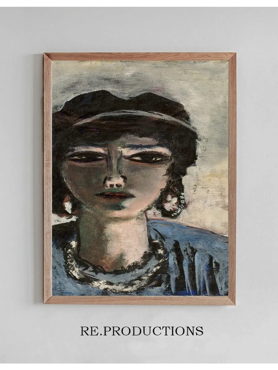 Weiblicher Kopf in Blau und Grau (Die gypterin)