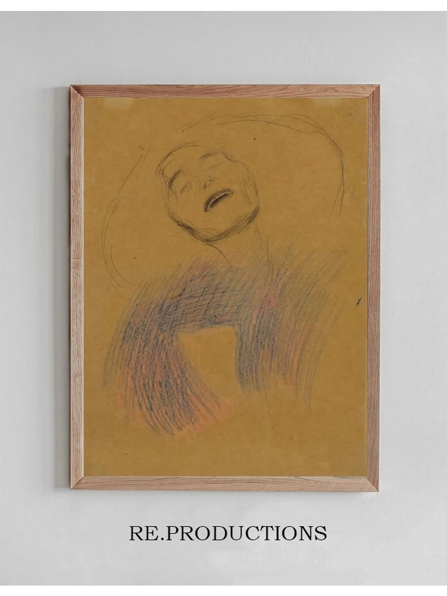 Weiblicher Kopf, Dekorative Lineare Strukturen (Female Head, Decorative Linear Structures)
