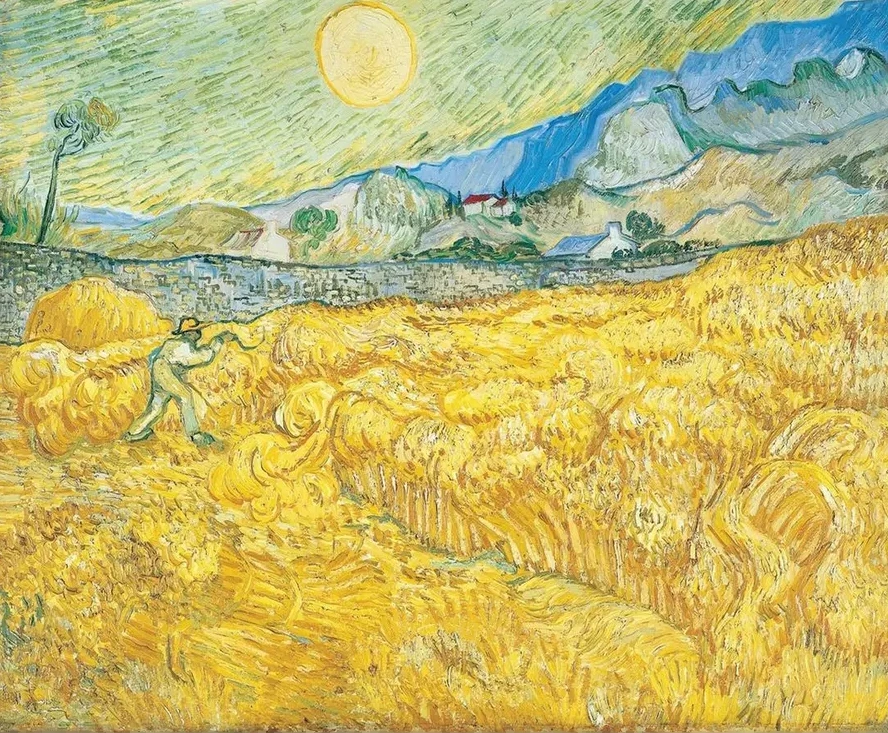 Wheat Field Behind Saint - Paul Hospital with a Reaper