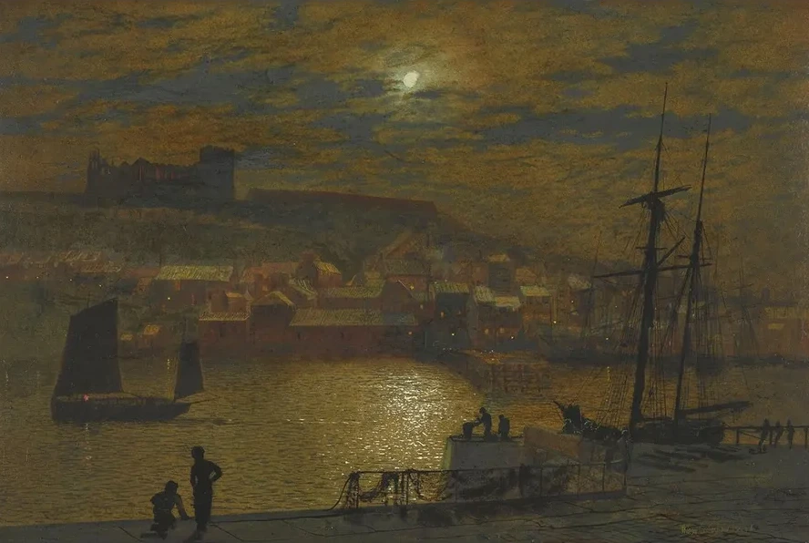 Whitby From Scotch Head, Moonlight On The Esk